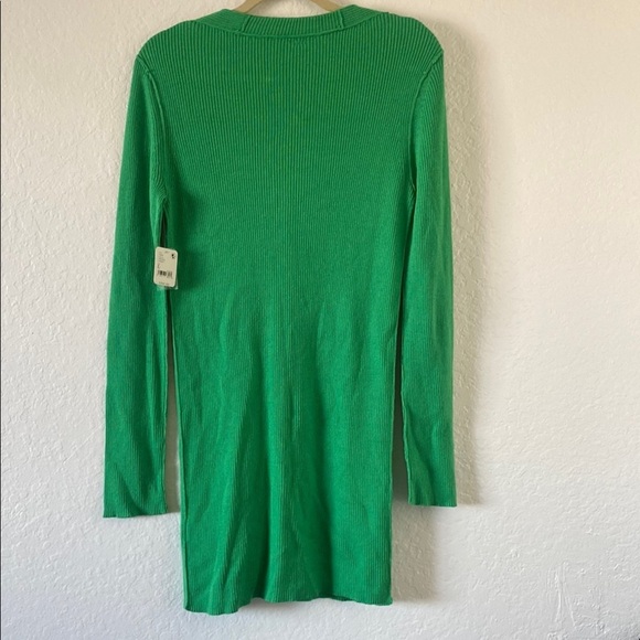 Free People Green Button-Up Knit Dress Size L (NWT) - Picture 4 of 11
